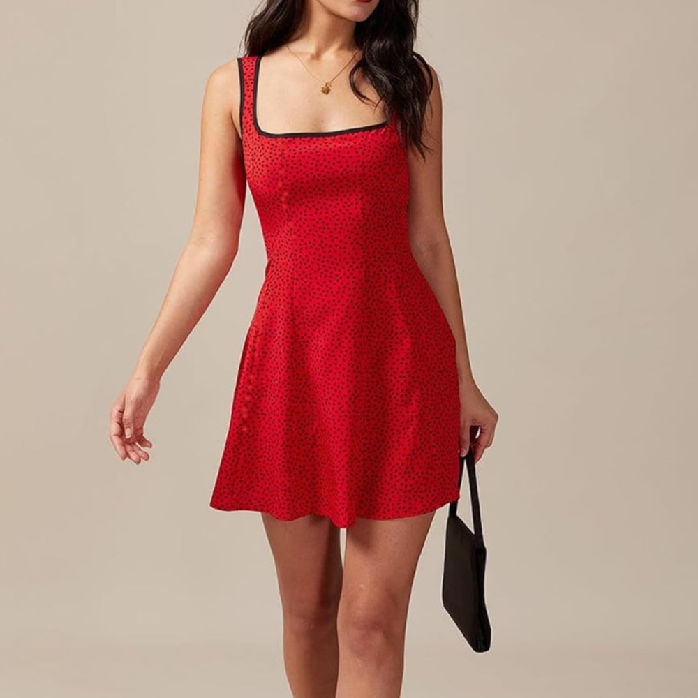 🏷️ RIHOAS Heart Print Square Neck Sleeveless Mini Dress